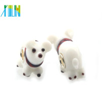 charme italien lampwork verre blanc chien animaux perles